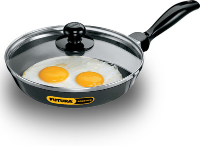 Hawkins Futura Nonstick Frying with Glass Lid (NF20G) Fry Pan 22 cm diameter with Lid 1 L capacity(Hard Anodised, Non-stick)
