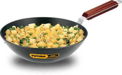 HAWKINS Futura Flat Bottom ADL25 Wok 2.5 L capacity 26 cm diameter(Hard Anodised)