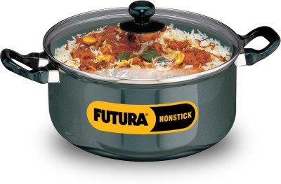 Hawkins Non Stick Stewpot with Glass Lid (NST50G) Tope with Lid 5 L capacity 24 cm diameter(Hard Anodised, Non-stick)