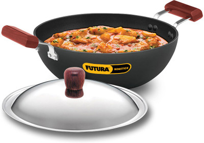 Hawkins Deep-Fry Pan (INK35S) Kadhai 26.85 cm diameter with Lid 3.5 L capacity(Hard Anodised, Non-stick, Induction Bottom)
