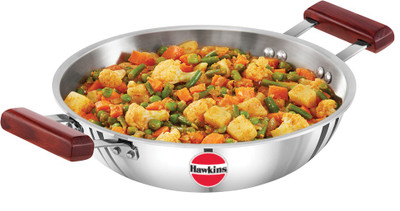 Hawkins Stainless Steel Deep-Fry Pan, (SSD25) Kadhai 26 cm diameter 2.5 L capacity(Triply, Induction Bottom)