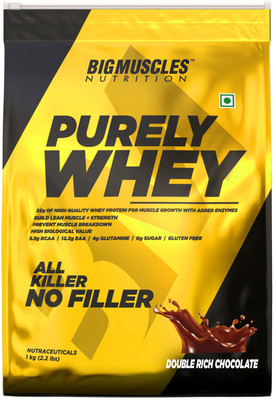 BIGMUSCLES NUTRITION Purely | Isolate Matrix 25g Protein, 12.2g EAA, 4g Glutamine, 0g Sugar Whey Protein(1 kg, Double Rich Chocolate)