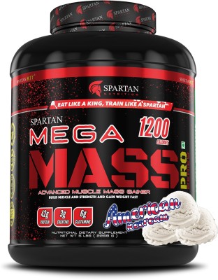 Spartan Mega Mass Pro Weight Gainers/Mass Gainers(2268 g, AmericanIcecream)