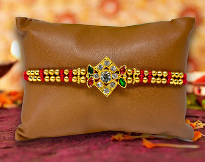 Avirons Designer Religious Rakhi Set, Beautiful Rakhi Set, Designer Rakhi Set IZ21Rakhi72MN-01 Mauli Thread Rakhi  Set(1 Designer Rakhi)