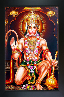 RV SALES Bajrang Bali / hanuman ji Photo Frame For Poja Room & Wall Religious Frame