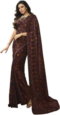 n7v Printed Daily Wear Art Silk Saree(Purple, Mustard)