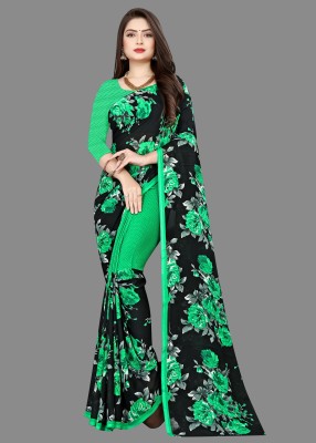 Anand Sarees Printed Daily Wear Georgette Saree(Green)