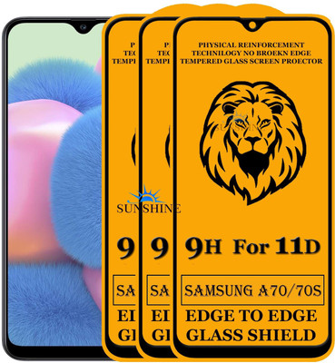 SUNSHINE Edge To Edge Tempered Glass for Samsung Galaxy A70s(Pack of 3)