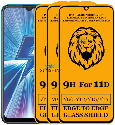 SUNSHINE Edge To Edge Tempered Glass for Vivo Y12(Pack of 3)
