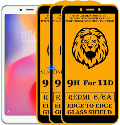 SUNSHINE Edge To Edge Tempered Glass for Mi Redmi 6A(Pack of 3)