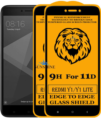 SUNSHINE Edge To Edge Tempered Glass for Mi Redmi Y1 Lite(Pack of 2)
