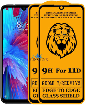 SUNSHINE Edge To Edge Tempered Glass for Mi Redmi 7(Pack of 2)