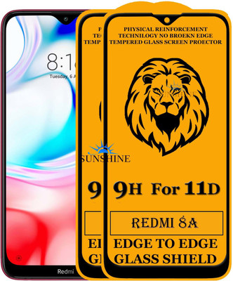 SUNSHINE Edge To Edge Tempered Glass for Mi Redmi 8A(Pack of 2)