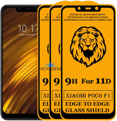 SUNSHINE Edge To Edge Tempered Glass for POCO F1(Pack of 3)