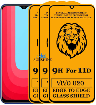 SUNSHINE Edge To Edge Tempered Glass for Vivo U20(Pack of 3)