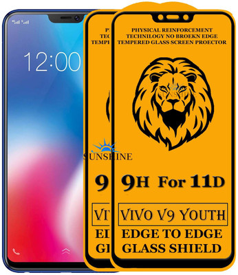 SUNSHINE Edge To Edge Tempered Glass for Vivo V9 Youth(Pack of 2)