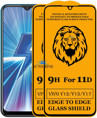 SUNSHINE Edge To Edge Tempered Glass for Vivo Y17(Pack of 2)