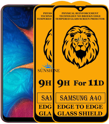 SUNSHINE Edge To Edge Tempered Glass for Samsung Galaxy A40(Pack of 2)