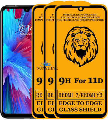 SUNSHINE Edge To Edge Tempered Glass for REDMI 7(Pack of 3)