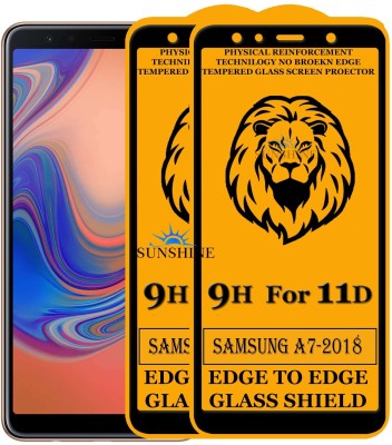 SUNSHINE Edge To Edge Tempered Glass for Samsung Galaxy A7 2018 Edition(Pack of 2)