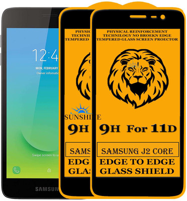 SUNSHINE Edge To Edge Tempered Glass for Samsung Galaxy J2 Core(Pack of 2)