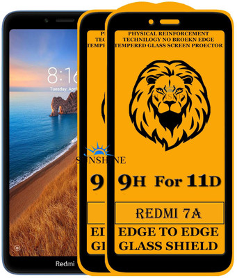SUNSHINE Edge To Edge Tempered Glass for Mi Redmi 7A(Pack of 2)