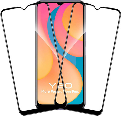 TINGTONG Edge To Edge Tempered Glass for Vivo Y20(Pack of 2)