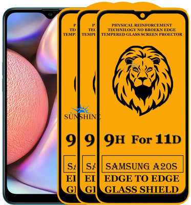 SUNSHINE Edge To Edge Tempered Glass for Samsung Galaxy A20s(Pack of 3)