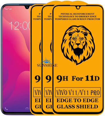 SUNSHINE Edge To Edge Tempered Glass for Vivo V11 Pro(Pack of 3)