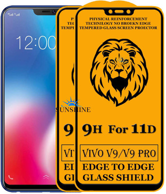 SUNSHINE Edge To Edge Tempered Glass for Vivo V9(Pack of 2)