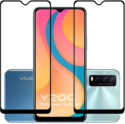 TINGTONG Edge To Edge Tempered Glass for Vivo Y20G(Pack of 2)