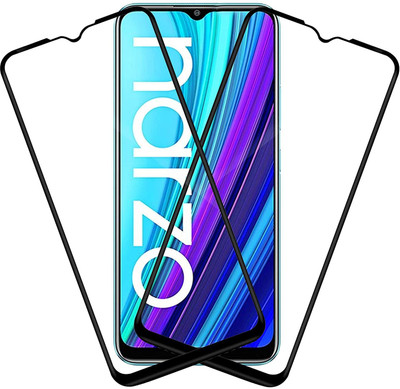 Slugabed Edge To Edge Tempered Glass for Realme Narzo 30A(Pack of 2)