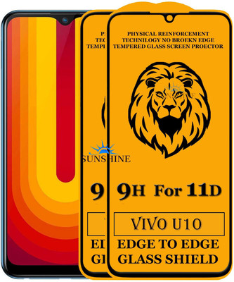 SUNSHINE Tempered Glass Guard for Edge to Edge Tempered Glass For - VIVO U10(Pack of 2)
