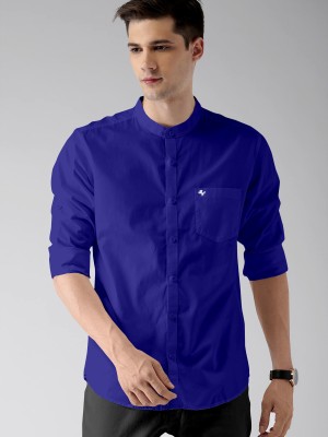 Cameron Men Solid Casual Blue Shirt