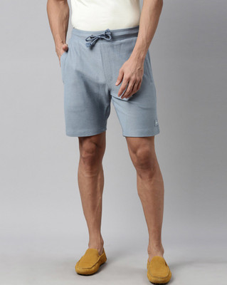 RARE RABBIT Solid Men Light Blue Bermuda Shorts