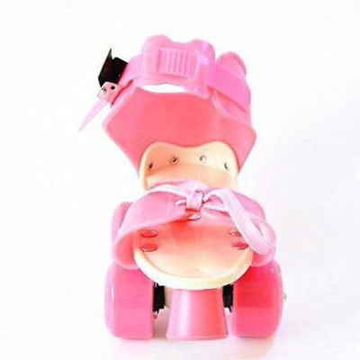 orazig Quad RollerSkates with front break adjustable size for kids age 5-12 years Quad Roller Skates Quad Roller Skates - Size NA UK(Pink)