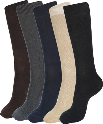 DOUBLE SEVEN Men Self Design Mid-Calf/Crew(Pack of 5)