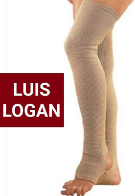 LUIS LOGAN Compression Above knee Stockings for Varicose Veins Knee Length Unisex (BEIGE,M) Knee Support(Beige)