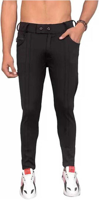 evergreen friends Solid Men Black Track Pants