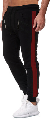 JUGULAR Solid Men Black Track Pants