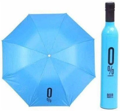 CANDYVILLA Foldable Outdoor Sun-Rain Gear Bottle Designed Umbrella Umbrella(Blue)