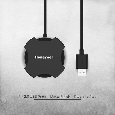 Honeywell 4 PORT USB NON- POWERD HUB 2.0 HC000011/LAP/NPH/4U/BLK USB Hub(Black)