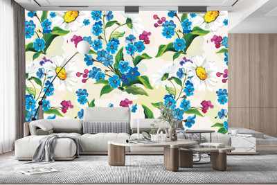 ASA PRINT SOLUTION Floral & Botanical Multicolor Wallpaper(325 cm x 40 cm)