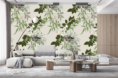 ASA PRINT SOLUTION Vinyl Floral & Botanical Multicolor Wallpaper(L x W: 325 cm x 40 cm)