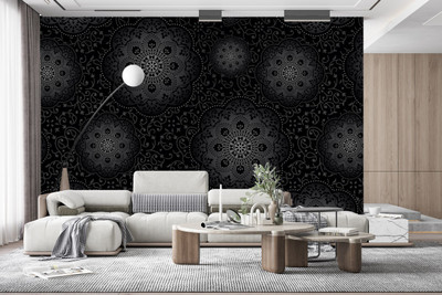 ASA PRINT SOLUTION Vinyl Abstract Black Wallpaper(L x W: 325 cm x 40 cm)