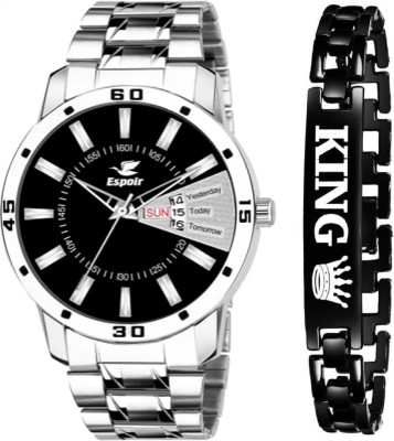 Espoir NA Day And Date Functioning High Quality Combo Of King Printed Bracelet Analog Watch  - For Men