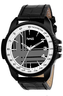 HMTI HM-7014 White Multicolored Dial With Leather Strap Analog Watch  - For Men