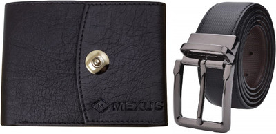 MEXUS Wallet & Belt Combo(Black, Brown)