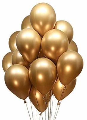 HARDATAR Solid 40 Pcs Golden Metallic Chrome Balloons for Birthdays, Anniversaries , Weddings, Functions and Party Occasion Balloon(Gold, Pack of 40)