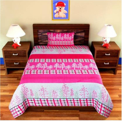Home Readiness 160 TC Polycotton Single 3D Printed Flat Bedsheet(Pack of 1, Multicolor)